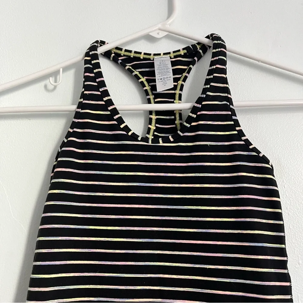 Ivivva • Black with Rainbow Space Dye Striped Tank Top